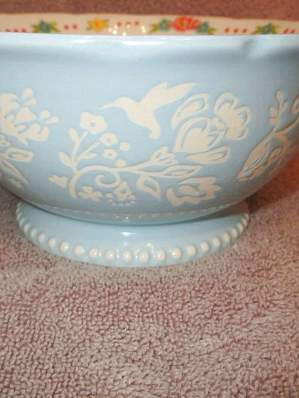 Pioneer Woman Sweet Rose Bowls Set Of 2 Stoneware Blue Birds Floral Countrycore